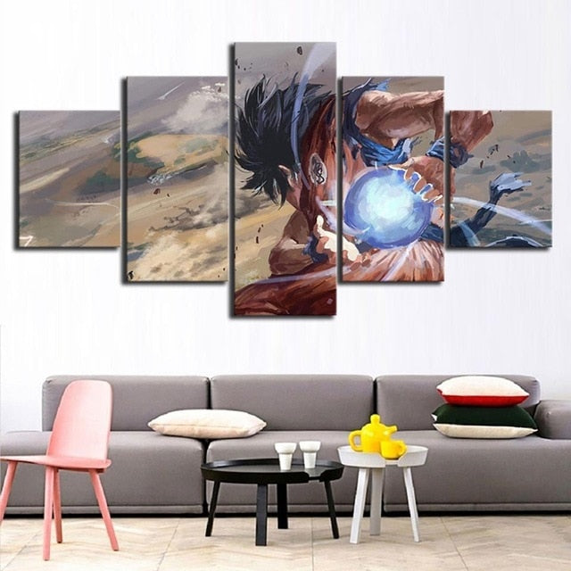 Hd Prints Picture Wall Artwork Modular 5 Pieces Dragon Ball Painting Animation Poster Canvas Living Room Home Decoration Framed