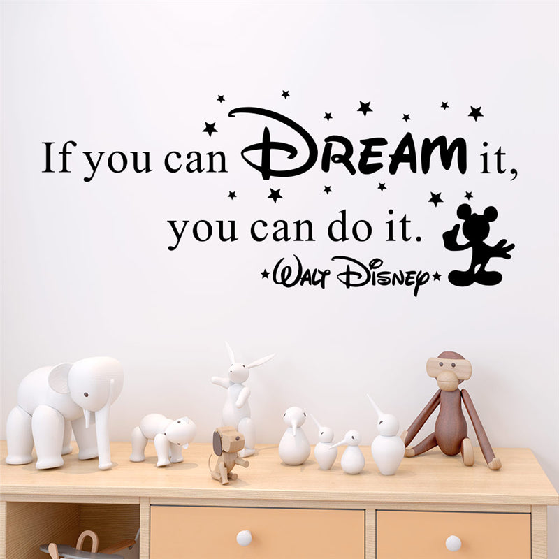 creative if you can dream it you can do it letters wall decals bedroom home decor disney wall stickers vinyl mural art