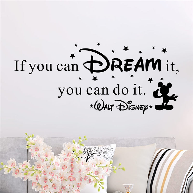 creative if you can dream it you can do it letters wall decals bedroom home decor disney wall stickers vinyl mural art