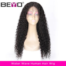 Load image into Gallery viewer, Brazilian Water Wave Wig 360 Lace Frontal Wig Pre Plucked Curly Lace Front Wig Remy Lace Front Human Hair Wigs For Women 10A
