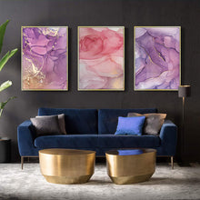 Load image into Gallery viewer, Modern Abstract Beautiful Colorful Golden Petals Ink Canvas Painting Wall Art Nordic Print Scandinavian Decoration Picture
