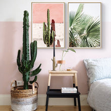 Load image into Gallery viewer, Pink Cactus Green Plant Flower Creative English Canvas Painting Art Abstract Print Poster Picture Wall Nordic Home Decoration
