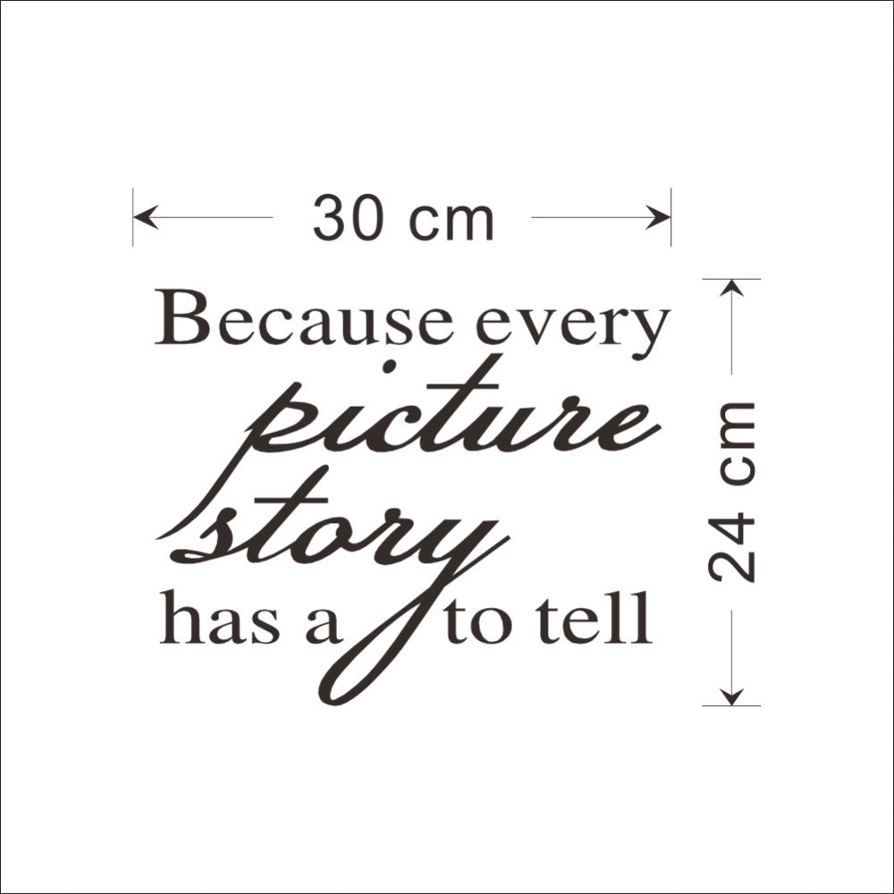 Because Every Picture has a story to tell vinyl wall stickers home decor wall decal 8093 decorative living room art
