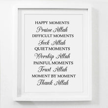 Load image into Gallery viewer, Thanks Allah Islam Muslim Wall Art Prints Canvas Painting Poster , Islamic Canvas Prints Wall Picture Allah Art Decor
