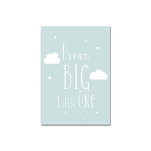 Load image into Gallery viewer, Animal Balloon Moon Nursery Poster Wall Art Canvas Print Dream Big Quotes Painting Nordic Kid Baby Bedroom Decoration Picture
