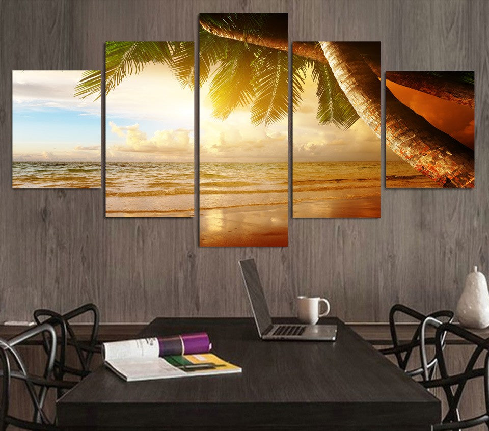 HD Printed tropical sunset paradise Group Painting room decor print poster picture canvas Free shipping/ny-1439