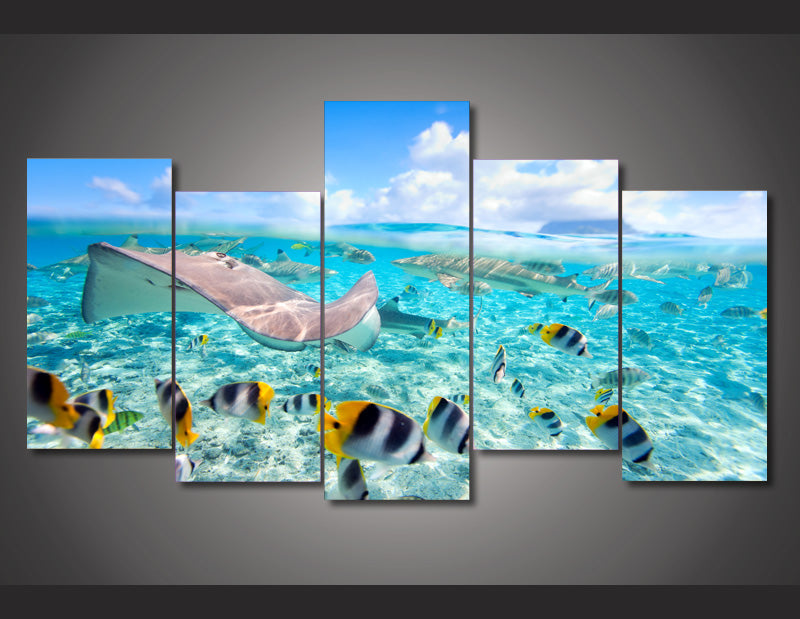 HD Printed tropical fishes sea ocean Painting on canvas room decoration print poster picture Free shipping/ny-2795