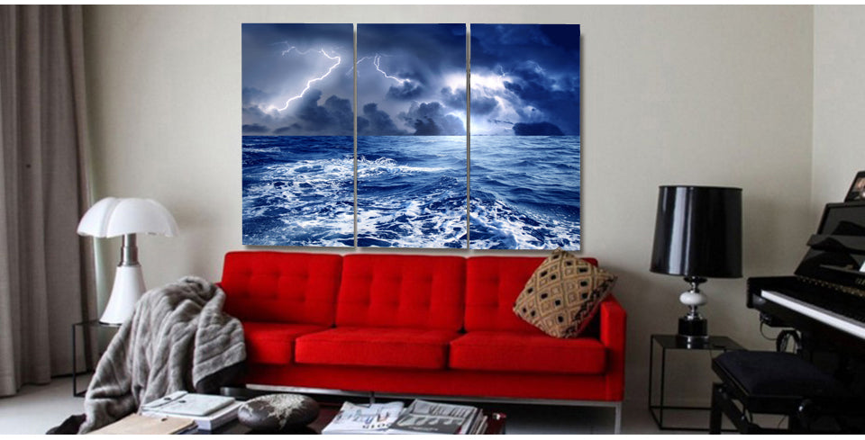 Printed weather rain sky clouds nature sea Painting Canvas Print room decor print poster picture canvas Free shipping/ny-5788