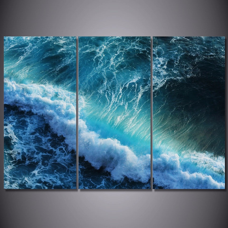 Printed Blue sea waves Painting Canvas Print room decor print poster picture canvas Free shipping/NY-5752