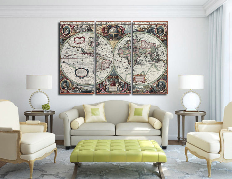 Printed Ancient map Painting Canvas Print room decor print poster picture canvas Free shipping/ny-5714