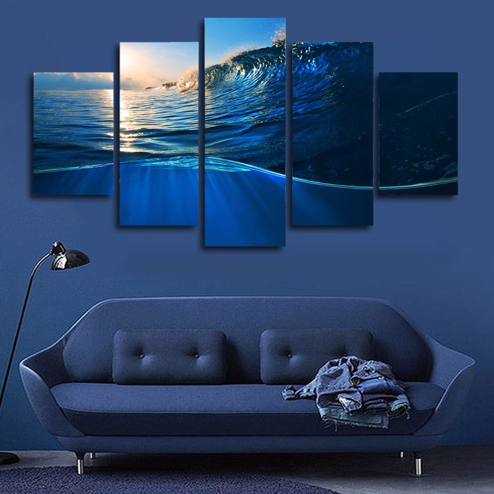 HD Printed ocean wave blue sea sky Painting Canvas Print room decor print poster picture canvas Free shipping/ny-2085