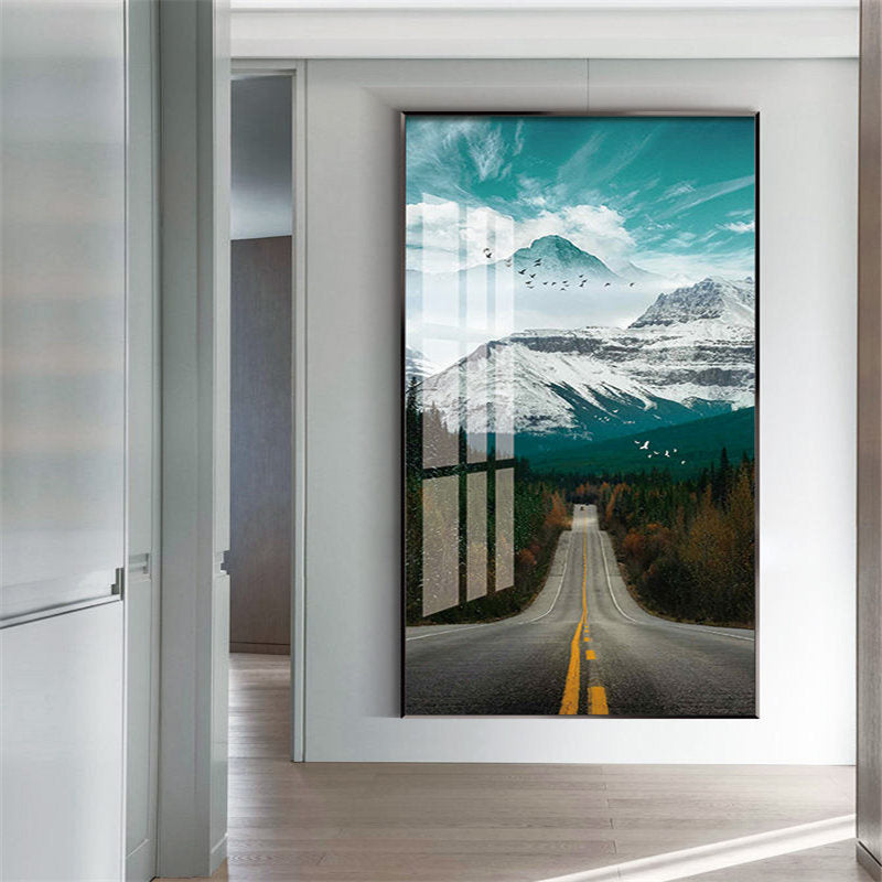Nature Scenery Nordic Canvas Painting Wall Art Mountain Forest Road Landscape Print and Poster for Bedroom Home Backdrop Decor