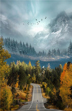 Load image into Gallery viewer, Nature Scenery Nordic Canvas Painting Wall Art Mountain Forest Road Landscape Print and Poster for Bedroom Home Backdrop Decor
