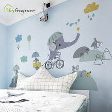 Load image into Gallery viewer, Cartoon baby elephant wall sticker kids room decoration bedroom wall decor self-adhesive stickers for home house decoration
