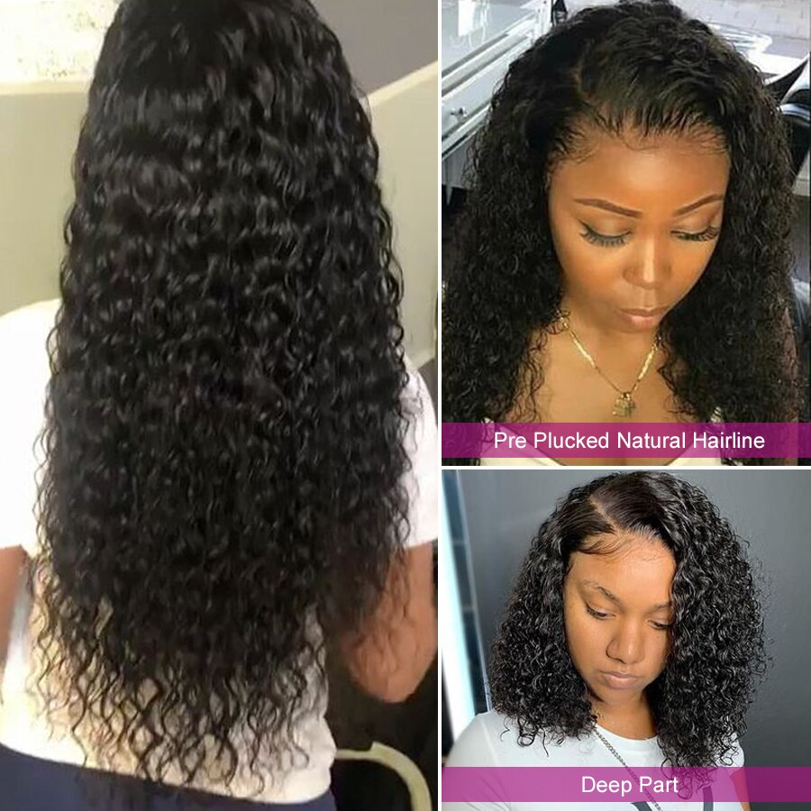 Brazilian Water Wave Wig 360 Lace Frontal Wig Pre Plucked Curly Lace Front Wig Remy Lace Front Human Hair Wigs For Women 10A