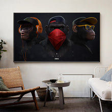 Load image into Gallery viewer, HDARTISAN Wall Art Canvas Print Animal Picture Wise Swag Chimp Painting For Living Room Home Decor No Frame
