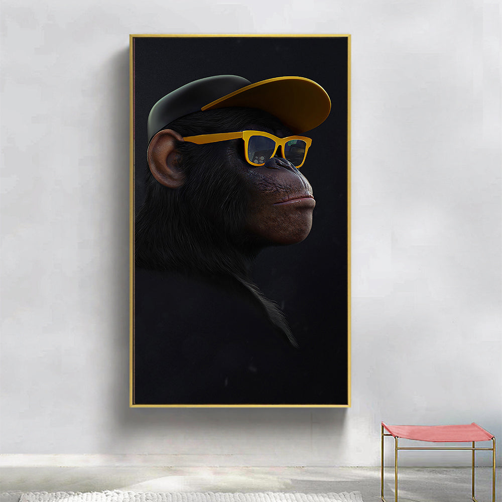 HDARTISAN Wall Art Canvas Print Animal Picture Wise Swag Chimp Painting For Living Room Home Decor No Frame