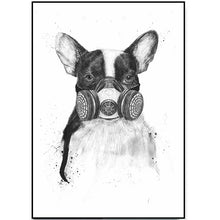 Load image into Gallery viewer, Canvas Painting Nordic Home Decor Wall Art Poster Cartoon Print Animal Panda Dog Picture Black White Painting for Living Room
