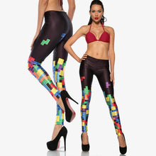 Load image into Gallery viewer, Tetris 3D Graphic Full Printing Punk Women Fitness Legging Stretchy Trousers Casual  Leggings
