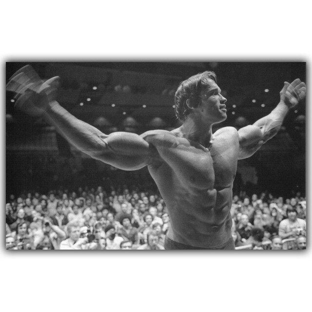 Arnold Schwarzenegger musculation Art motivationnel affiche en soie impression Fitness image inspirante pour la décoration murale de la chambre