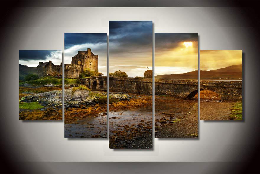 HD Printed Old castle Group Painting Canvas Print room decor print poster picture canvas Free shipping/ny-1694