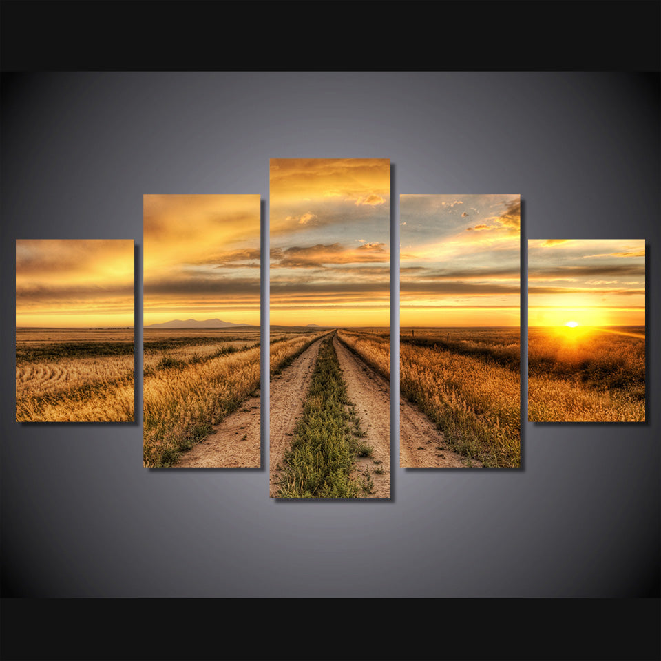 HD Printed country road at sunset Painting Canvas Print room decor print poster picture canvas Free shipping/ny-4523