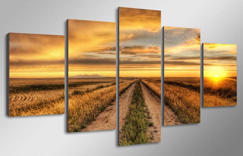 HD Printed country road at sunset Painting Canvas Print room decor print poster picture canvas Free shipping/ny-4523
