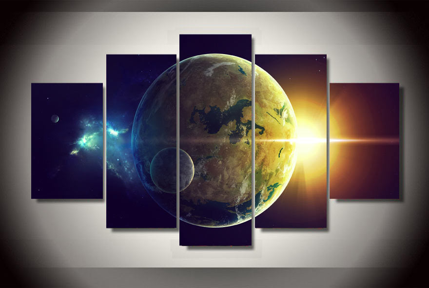 HD Printed planet oceans two light star Painting Canvas Print room decor print poster picture canvas Free shipping/ny-1764