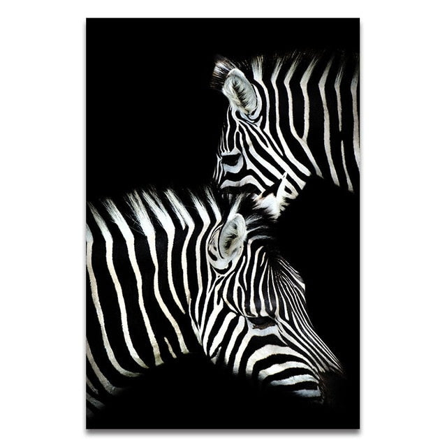 Elephant Zebra Lion Giraffe Rhino Black White Animal Canvas Painting Art Print Poster Picture Wall Nordic Decoration