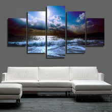 Load image into Gallery viewer, canvas art Printed moon moonlight night Wave Painting Canvas Print room decor print poster picture canvas Free shipping/NY-5727
