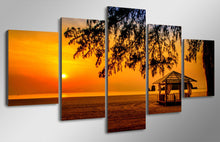 Load image into Gallery viewer, HD Printed  Sunset beach pavilion Painting Canvas Print room decor print poster picture canvas Free shipping/NY-5942
