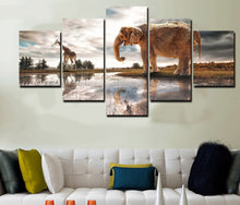 Load image into Gallery viewer, HD Printed Elephant and Giraffe Painting Canvas Print room decor print poster picture canvas Free shipping/ny-3093
