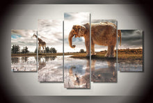 Load image into Gallery viewer, HD Printed Elephant and Giraffe Painting Canvas Print room decor print poster picture canvas Free shipping/ny-3093
