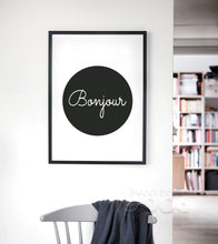 Load image into Gallery viewer, Bonjour Canvas Art Print Poster,  French Quote Wall Pictures for Home Decoration, Giclee Print Wall Decor YE146
