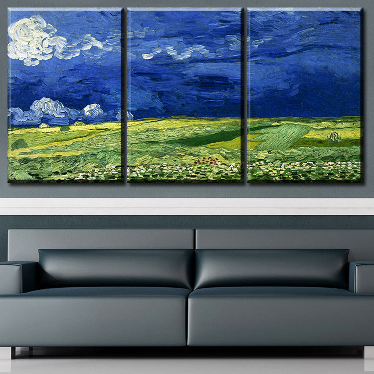 3 pcs Vincent van Gogh Wheatfield Under Thunderclouds Wall Picture Room Canvas Print Modern Painting Large Canvas Art Cheap