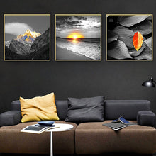 Load image into Gallery viewer, Modern Scenery Nordic Canvas Painting Print Wall Art Home Decor Poster Yellow Fresh Landscape Picture Art Painting for Bedroom
