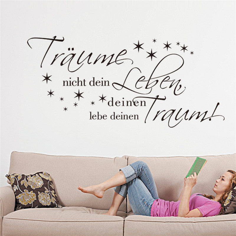 DREAMS NOT YOUR LIFE YOUR Dream Begins Star Wall sticker for kids rooms Bedroom Living room wall decals