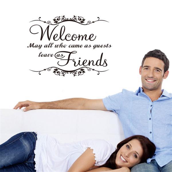 welcome friends FAMILY wall stickers waterproofing home decor home decoration wall stickers vinyl wall decals poster
