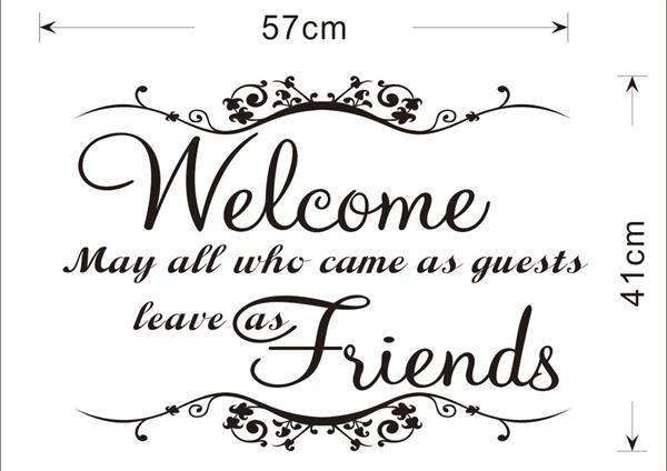 welcome friends FAMILY wall stickers waterproofing home decor home decoration wall stickers vinyl wall decals poster