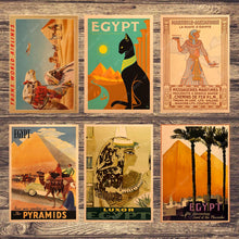 Load image into Gallery viewer, Retro Travel to Africa Egypt Canvas Painting Vintage Wall Pictures Kraft Posters Coated Wall Stickers Home Decoration Gift
