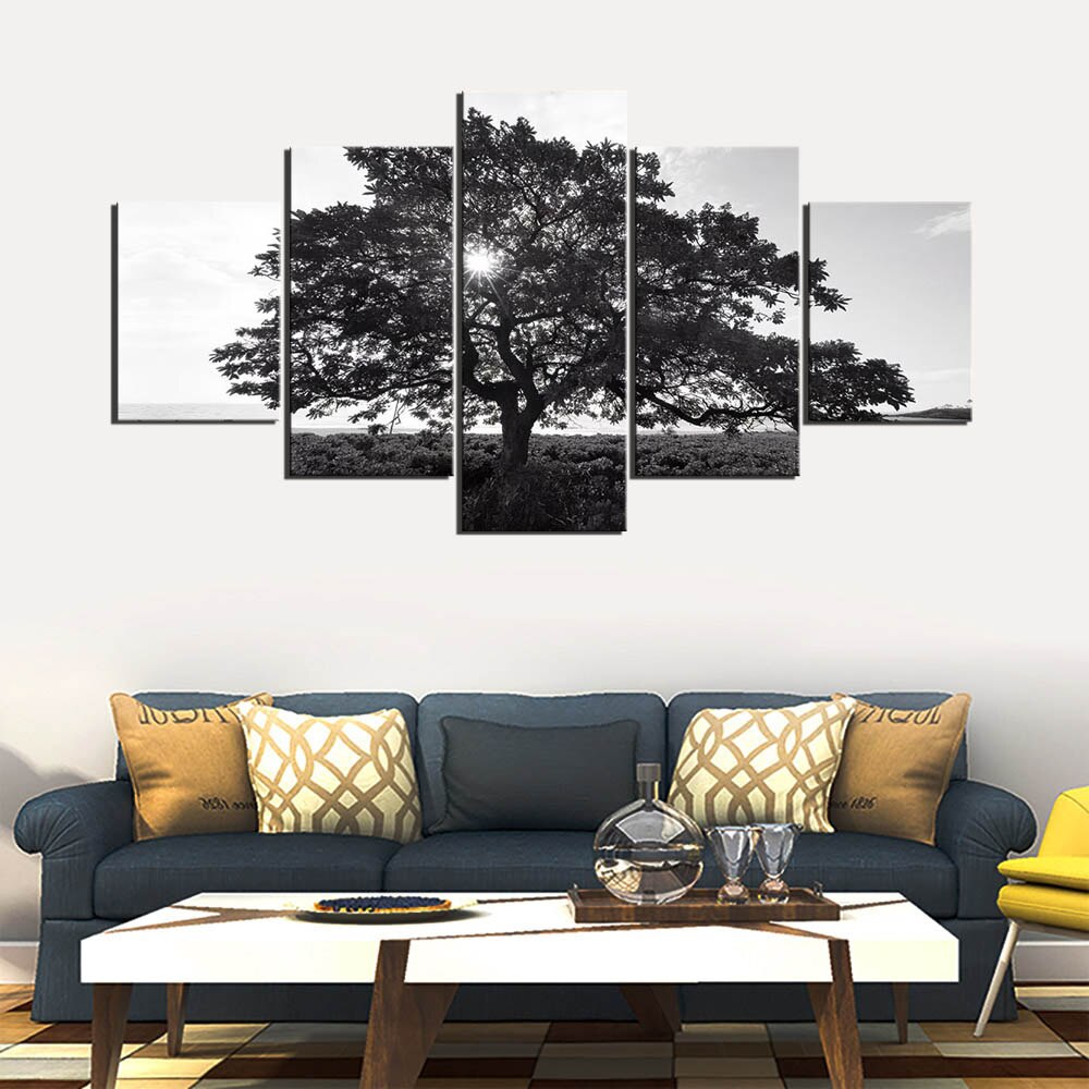 Wall Art HD Print Home Decoration 5 Pieces Cherry Blossom Trees Canvas Painting Picture Poster Modular For Bedroom