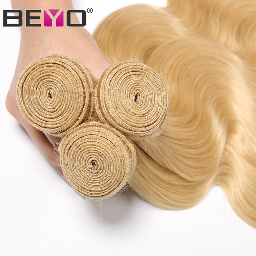 #613 Blonde Bundles Body Wave Brazilian Hair Weave Bundles 100% Human Hair Bundles Non Remy Hair Extensions Beyo Hair 10&#39;&#39;-24&#39;&#39;