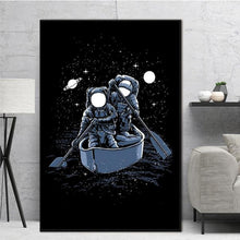 Load image into Gallery viewer, Astronaut Bicycle Fish Skater Galaxy Boat Wall Art Canvas Painting Nordic Posters And Prints Wall Pictures For Living Room Decor
