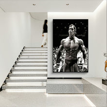Load image into Gallery viewer, Modern Canvas Painting Arnold Schwarzenegger Bodybuilding Posters Motivational Quote Art Fitness Inspirational Wall Art Picture
