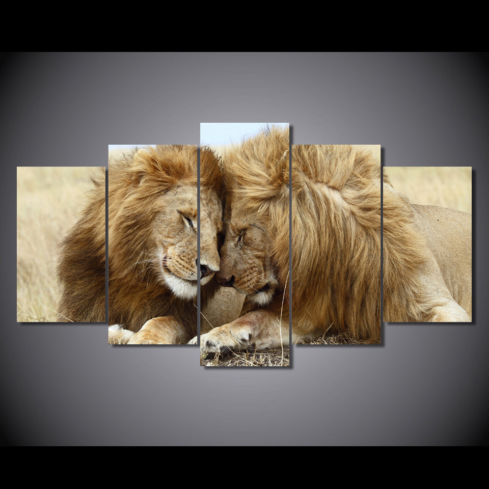 HD Printed Animals Lion Group Painting Canvas Print room decor print poster picture canvas Free shipping/ny-218