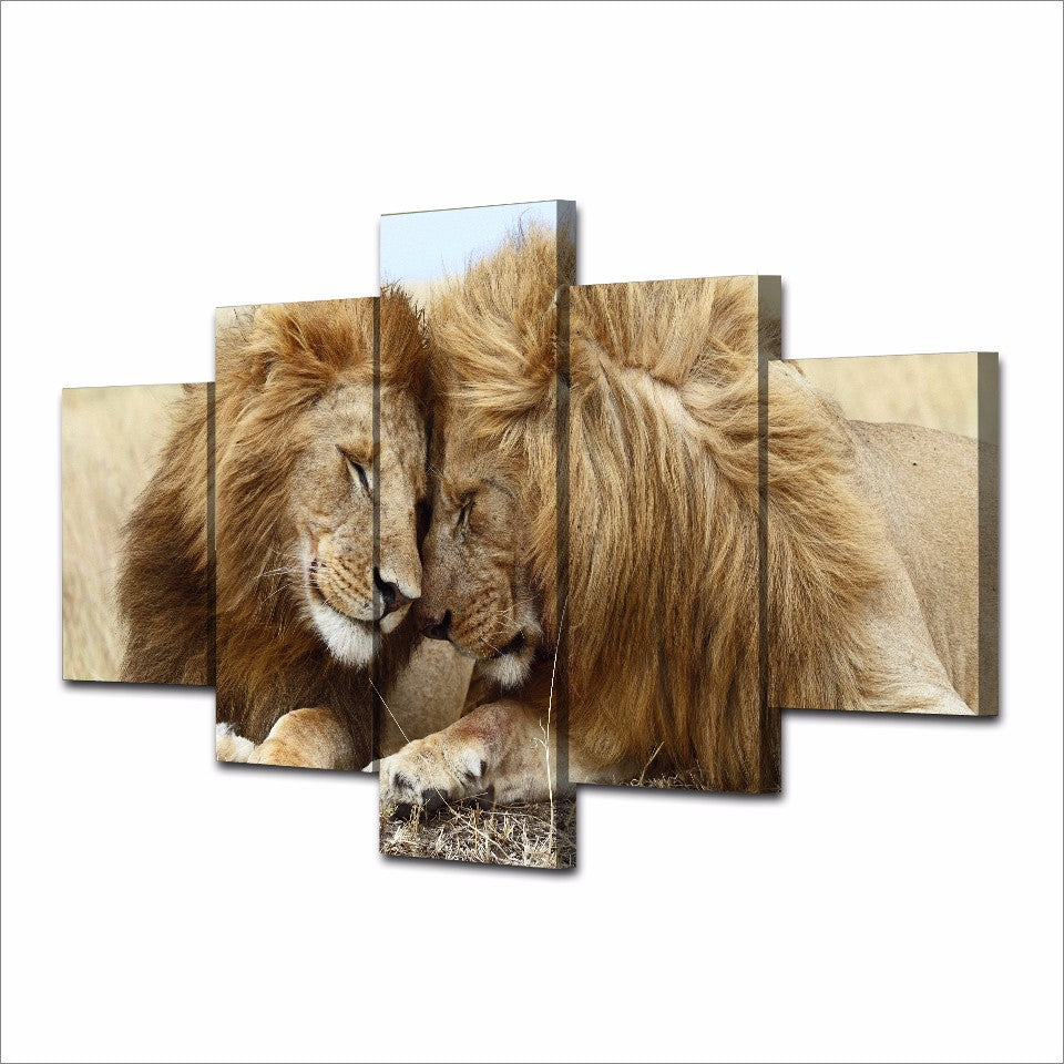 HD Printed Animals Lion Group Painting Canvas Print room decor print poster picture canvas Free shipping/ny-218