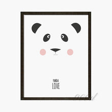 Load image into Gallery viewer, Cartoon Panda Canvas Art Print Poster, Wall Pictures for Nursery Room Decoration, Frame not include 334
