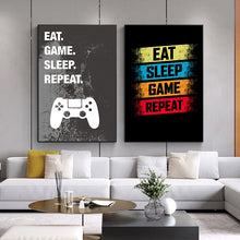 Load image into Gallery viewer, Eat Game Sleep Repeat Gaming canvas
