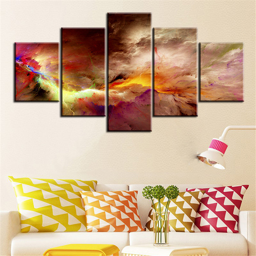 5 pc Set office and studio  abstract cloud NO FRAME Oil Painting Canvas Prints Wall Art Pictures For Living Room Decorations