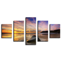 Load image into Gallery viewer, 5 Panel calm summer sunset Modern Home Wall Decor Canvas Picture Art Print WALL Painting Set of 5 Each Canvas Arts Unframe
